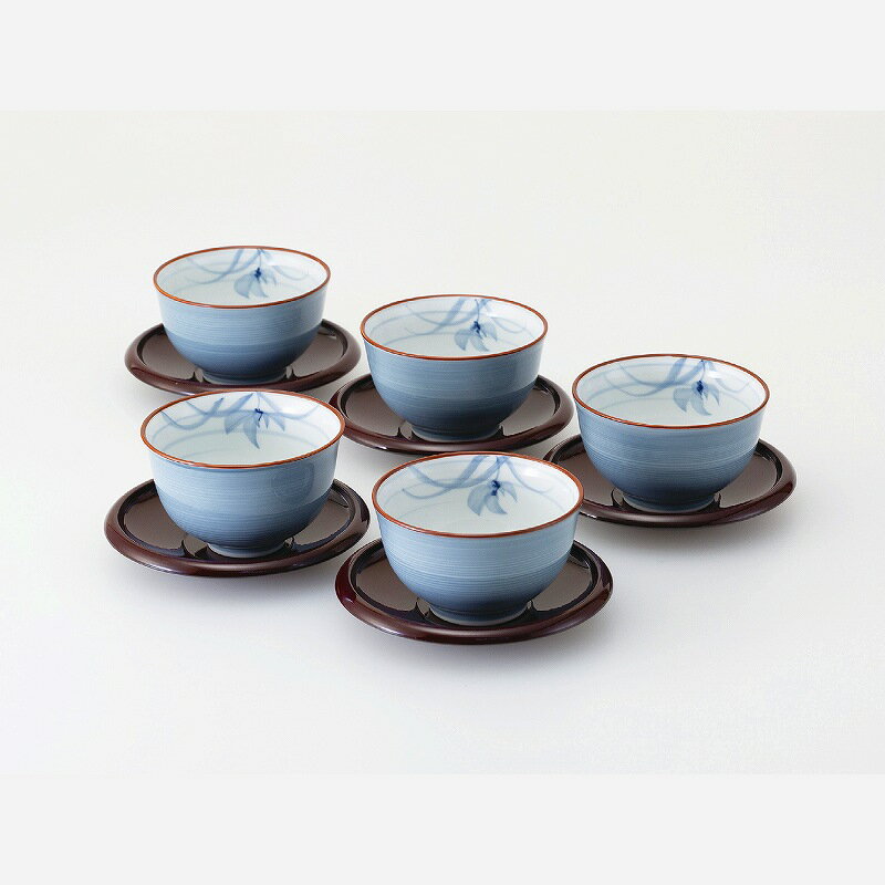 西海陶器 グレー蘭 茶托付仙茶揃 31075 波佐見焼