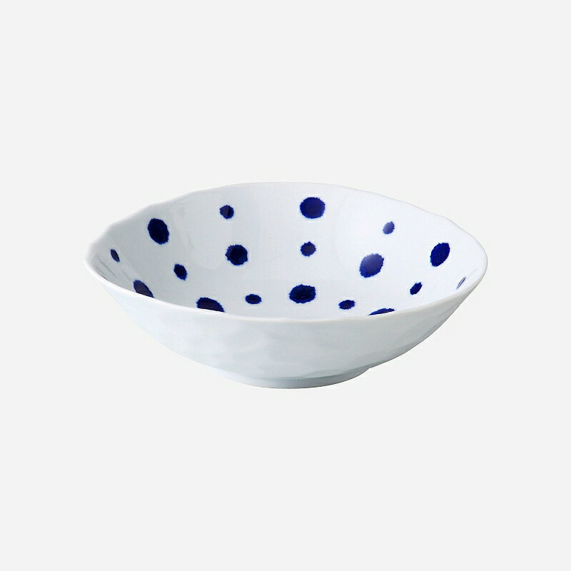 西海陶器 藍染水玉 変形多用鉢 32559 波佐見焼 5個セット