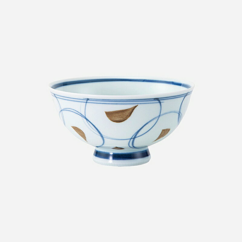 西海陶器 刷毛点紋 軽量飯碗 大・青 74080 波佐見焼 5個セット