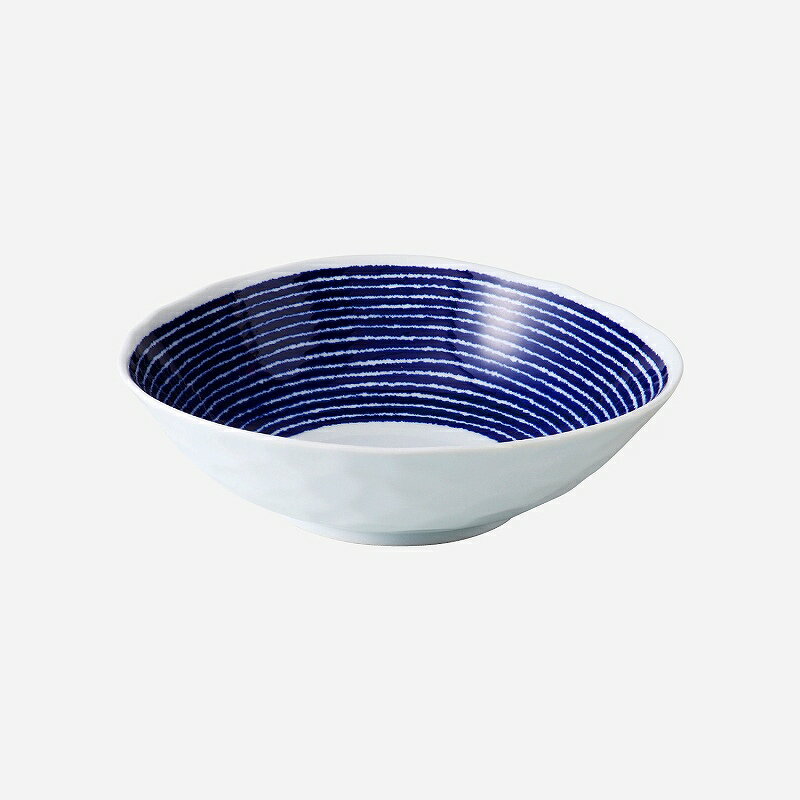 鉢 西海陶器 藍染駒筋 変形多用鉢 32561　5個セット 波佐見焼