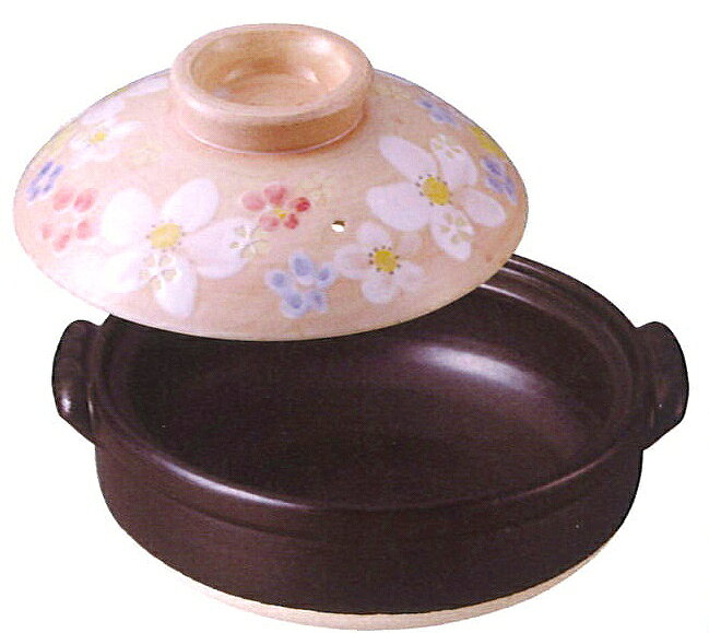 WADA TOKIの三陶 萬古焼土鍋 9号深鍋 小梅志野 10488 つばき 18202 花化粧 19389｜アングル3
