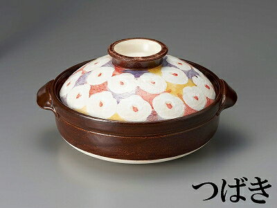 三陶 萬古焼土鍋 7号深鍋 小梅志野 10486 つばき 18200