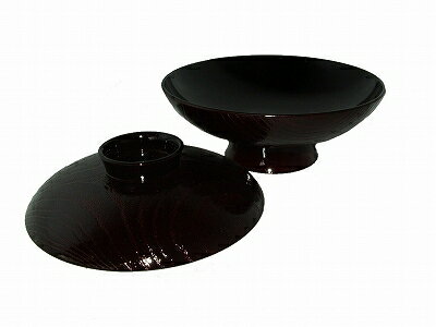 福井クラフト 漆器 6寸胴杢煮物椀 溜内黒 3-254-10【あす楽対応】