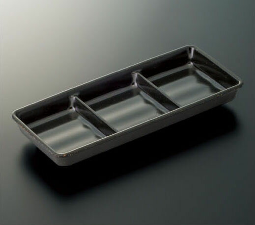 黒釉 3 点薬味入れ G-159KYU スリーラインメラミンウェア2026