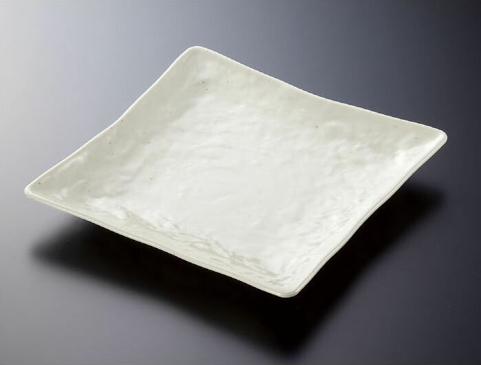 白釉 角皿 M-497HYU スリーラインメラミンウェア2026