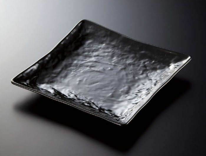 黒釉 角皿 M-497KYU スリーラインメラミンウェア2026