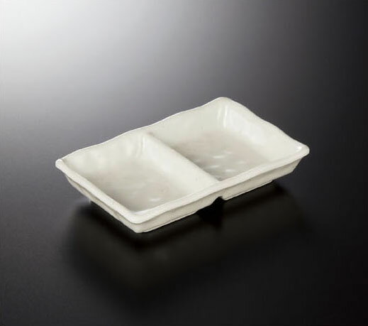 白釉 2 点薬味入れ M-498HYU スリーラインメラミンウェア2026