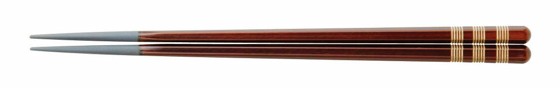 チーク／三筋 22cm 六角箸 TF-102TE スリーラインメラミンウェア2026