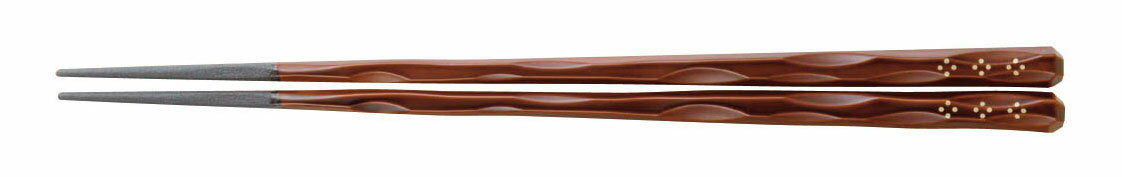 チーク／小紋 22.5cm 一刀彫箸 TF-104TE スリーラインメラミンウェア2026