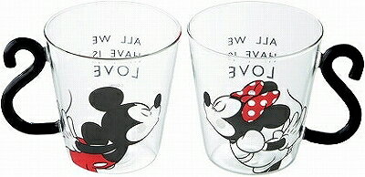 ミッキーマグカップ Disney ディズニー D−MF62 M＆M 耐熱ペアマグ 290ml 52159 ガラスマグカップ ミッキーマウス Mickey ミニーマウス Minnie