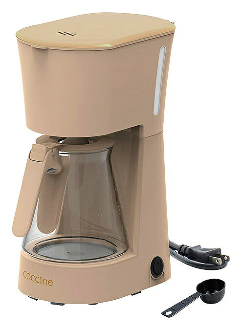 商品情報サイズ・材質コーヒーメーカー/23.5×14.2×H27cm(600ml)×1 ポリプロピレン・ガラス補足(コードの長さ:0.7m 消費電力:100V/600W、50/60Hz 水タンク容量:600ml(約5杯分) ガラスポット容量:750ml ガラスポット・計量スプーン付)この商品は コッチネ コーヒーメーカー CO-04 ポイント【オールシーズン贈り物】 本格的なコーヒーが簡単に楽しめるおしゃれなカラーのコーヒーメーカー。 約5人分のコーヒーが一度に抽出できます。ドリップ後そのまま注げるガラスカップ。容量がわかる水位目盛付き。ペーパーフィルターが不要で資源の節約にもなります。本体はモダンでインテリアに合わせやすいグレージュ。 ショップからのメッセージ 納期について 4