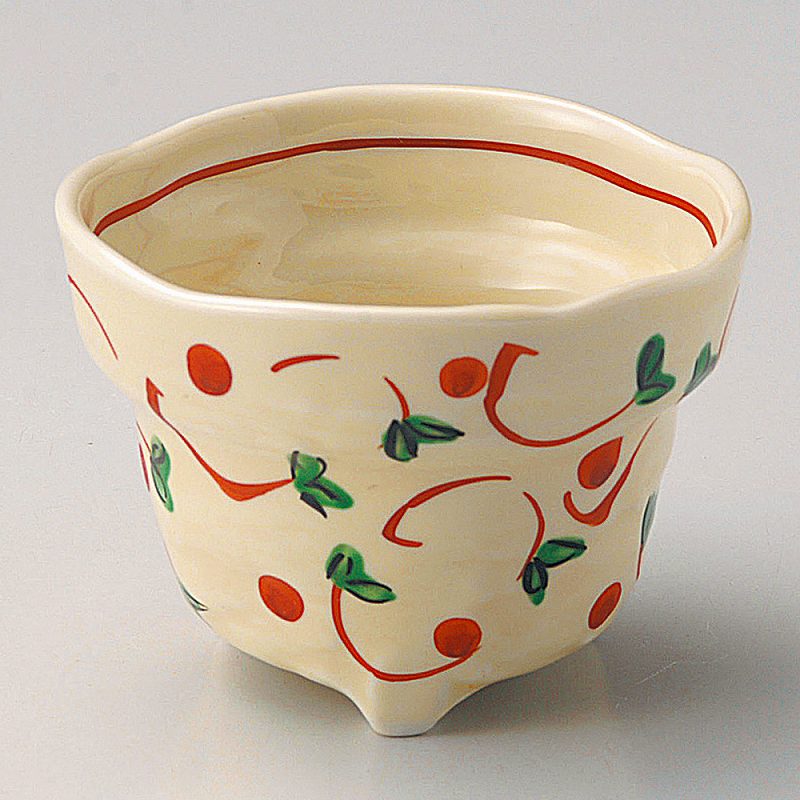 ときわ 第28集 粉引赤絵唐草三つ足小鉢 ア059-178