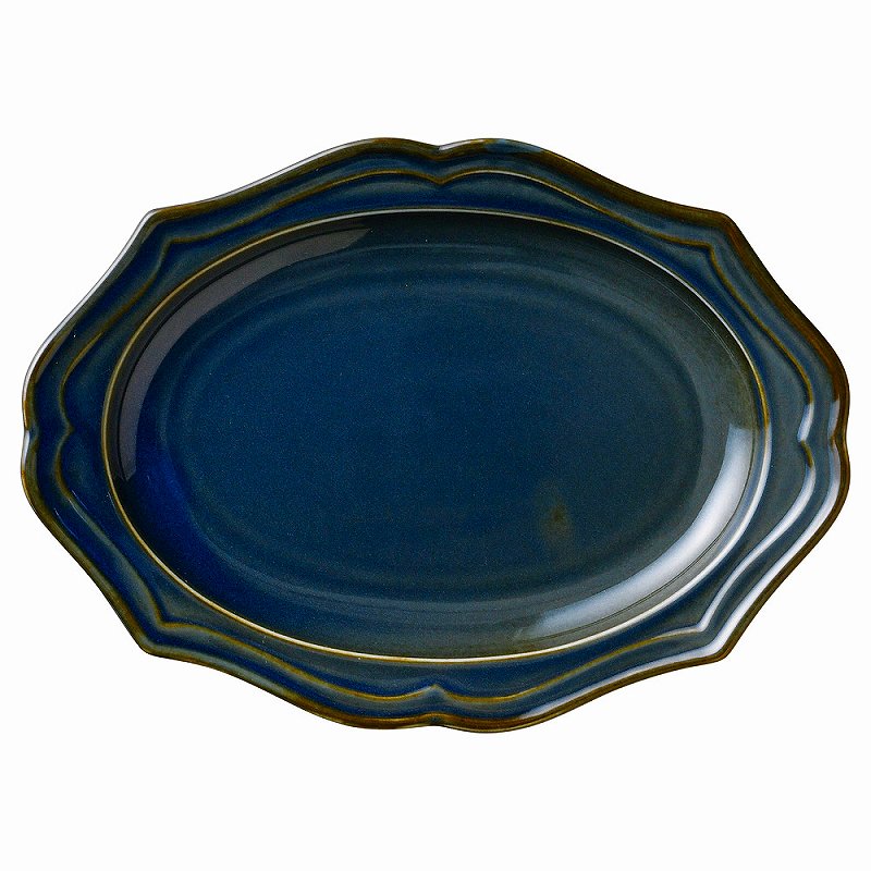 ときわ 第28集 ヘルシンキブルーナマコ 23cm楕円皿 イ498-198