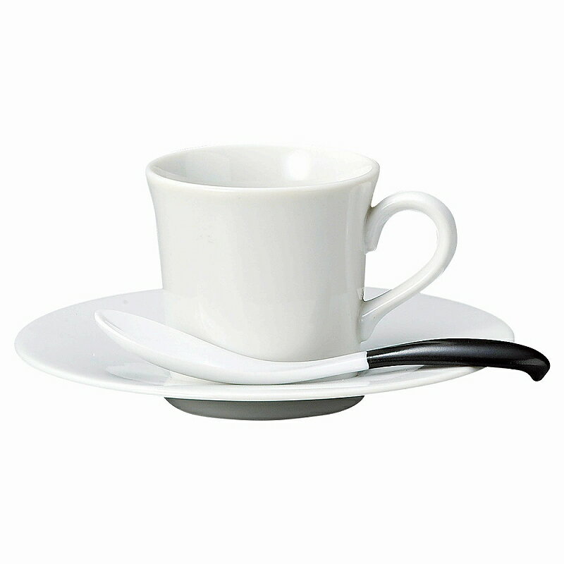 ときわ 第28集 アリス白磁 黒マット塗分けコーヒースプーン（強化） オ592-138