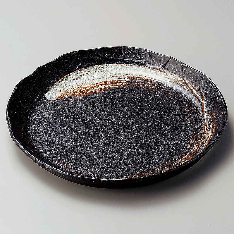 ときわ 第28集 栗色刷毛目塗り壁パスタ皿 イ201-088