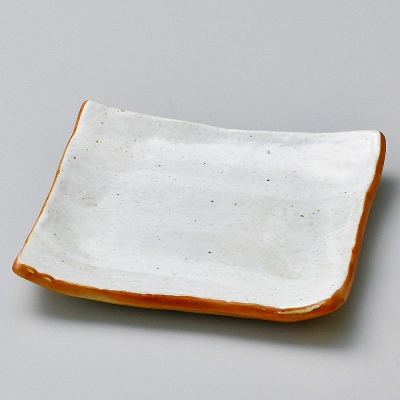 ときわ 第28集 白油滴刷毛正角銘々皿 ロ216-228