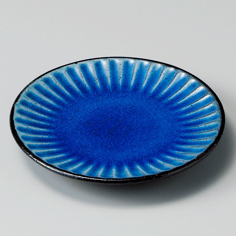 ときわ 第28集 黒土化粧しのぎ3.0皿（トルコ） ハ233-048