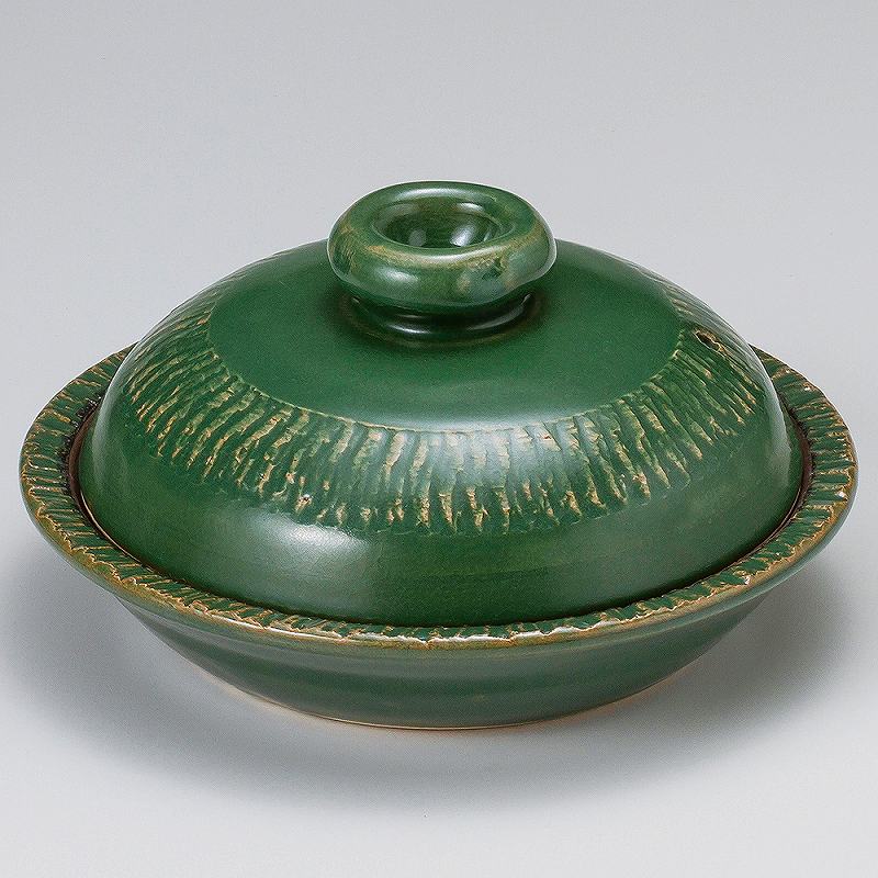 ときわ 第28集 織部（手造り）7.5号丸鍋 ス410-088