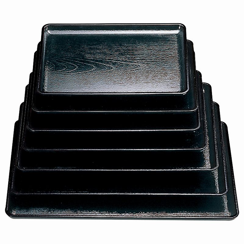 ときわ 第28集 ［A］ケヤキ会席盆 黒SL尺3［ノンスリップ加工］ ヌ708-238