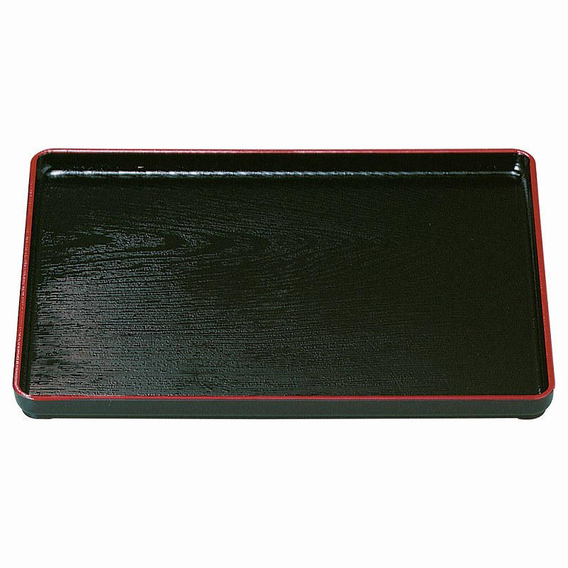 ときわ 第28集 ［A］地木目長手盆 黒天朱 尺2寸 エ710-148