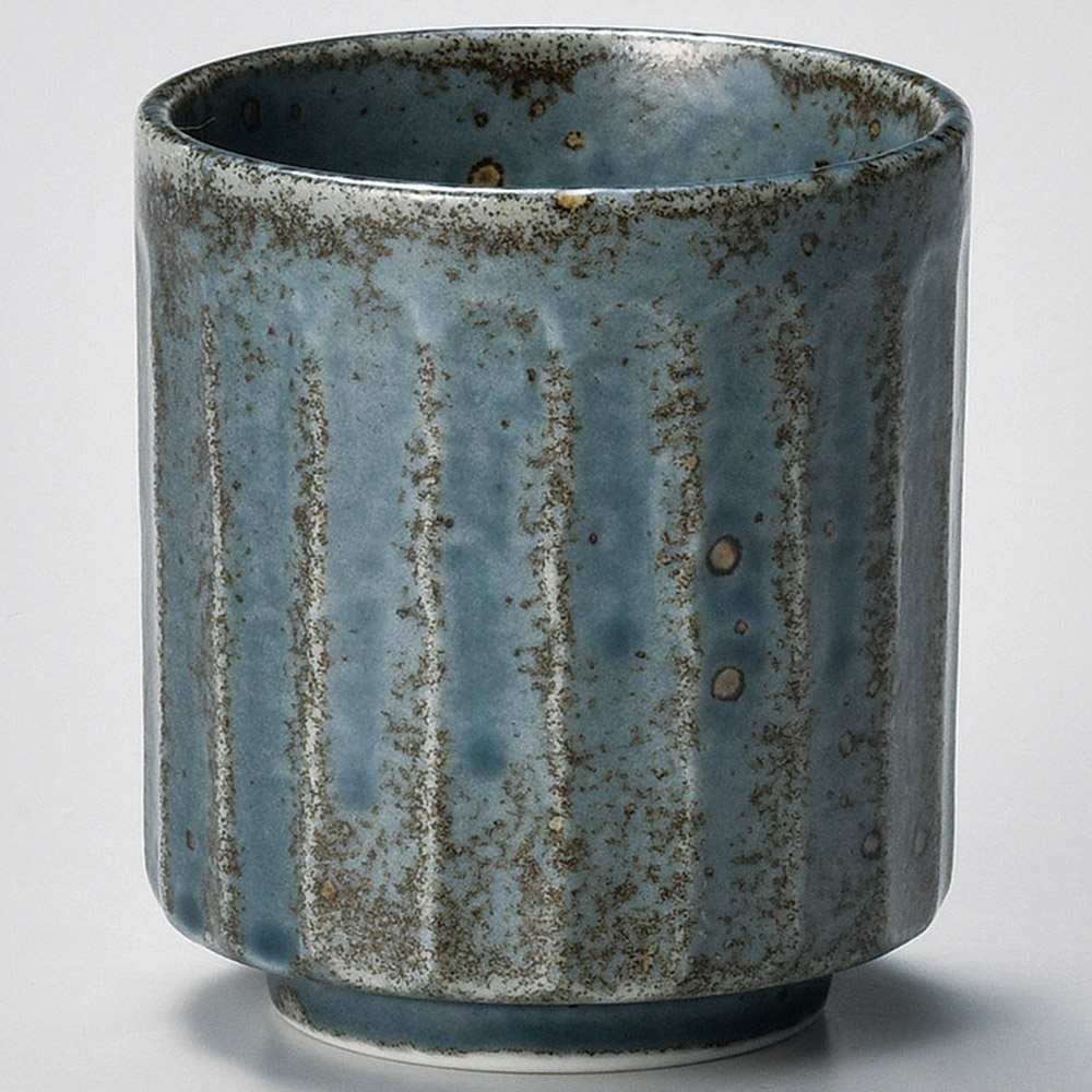 わび 紺ねず しのぎ湯呑 テ362-079 ときわ 第29集