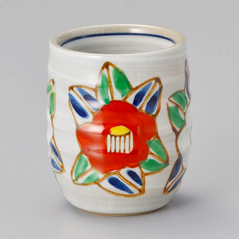 陶里 第31集 椿小湯呑（赤） 55936-331