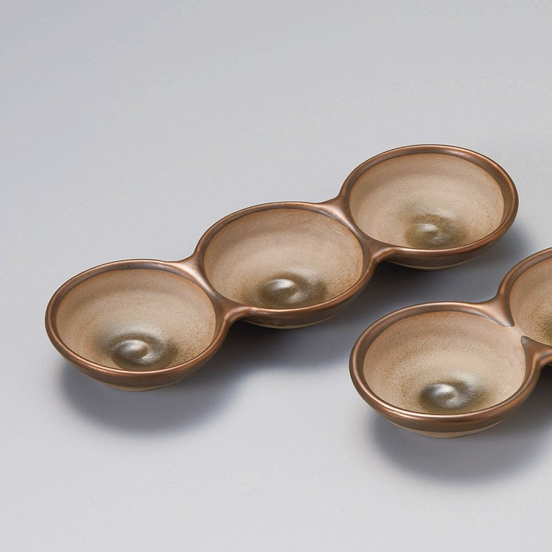 陶里 第31集 銅彩丸三品皿 67619-311