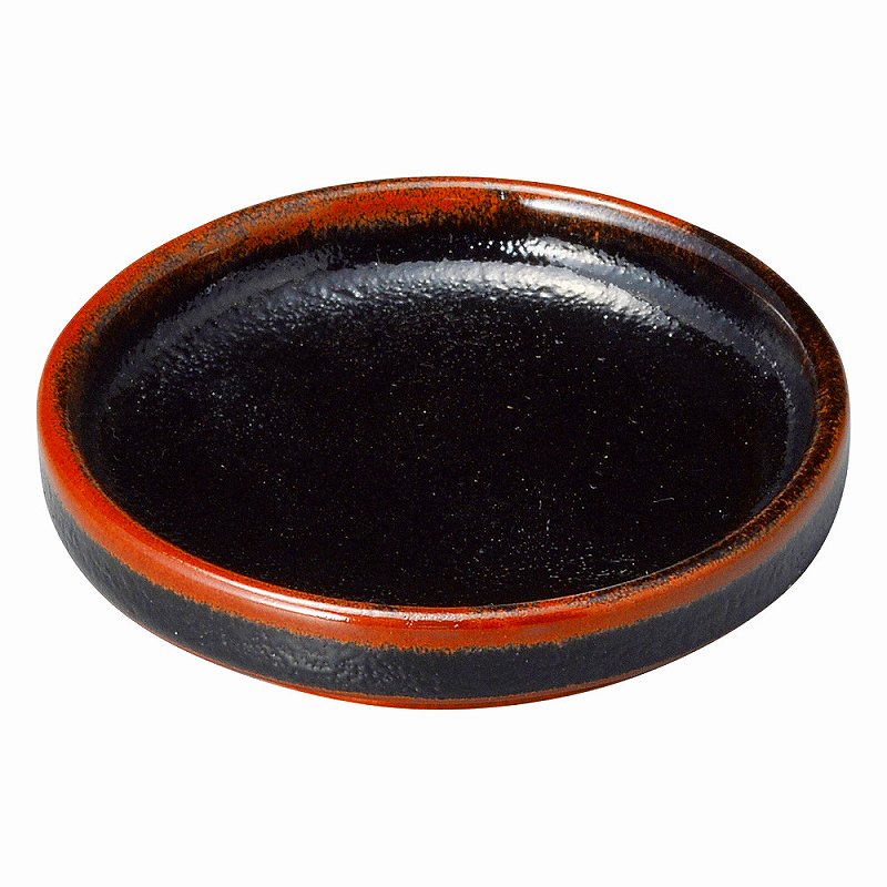 陶里 第31集 ゆず天目 切立3.0薬味皿 73721-301