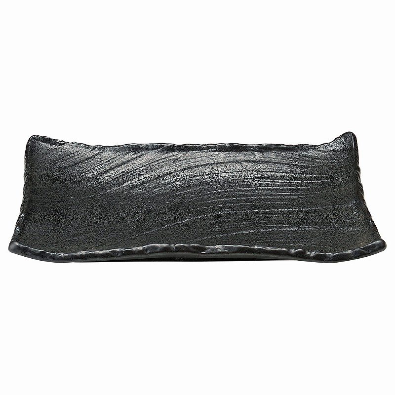陶里 第31集 黒御影 角皿31cm 75679-461