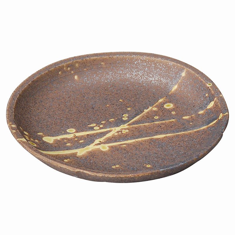 陶里 第31集 筆流し黒 黒丸銘々皿 76571-301