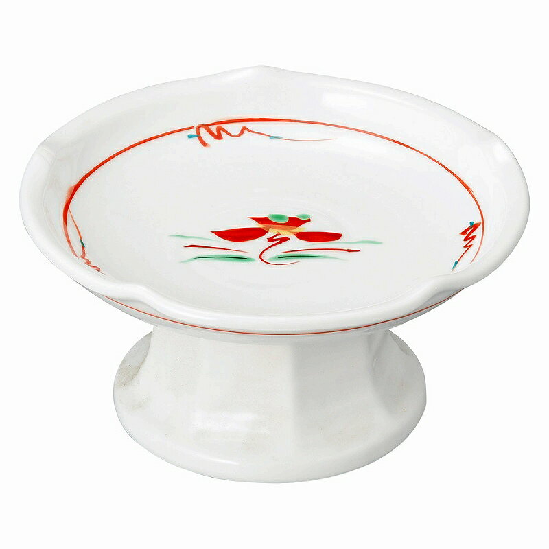 陶里 第31集 赤絵花紋 梅型高台刺身鉢（小） 76810-051