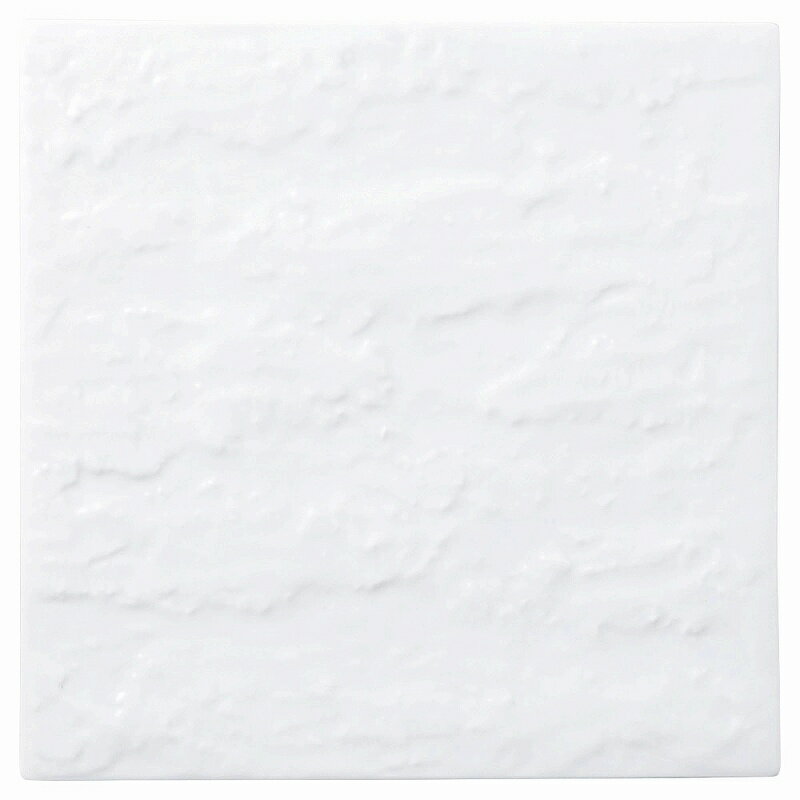 陶里 第31集 岩肌シリーズ　正角20cm皿（白） 81064-101