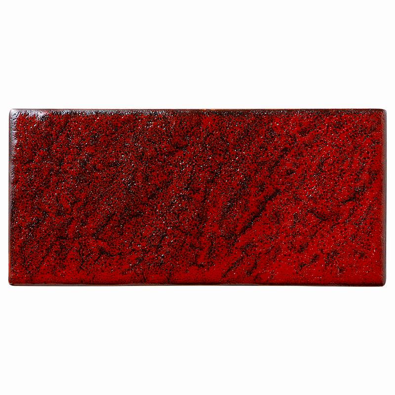 陶里 第31集 岩肌シリーズ 長角23cm皿（紅柚子） 81072-101