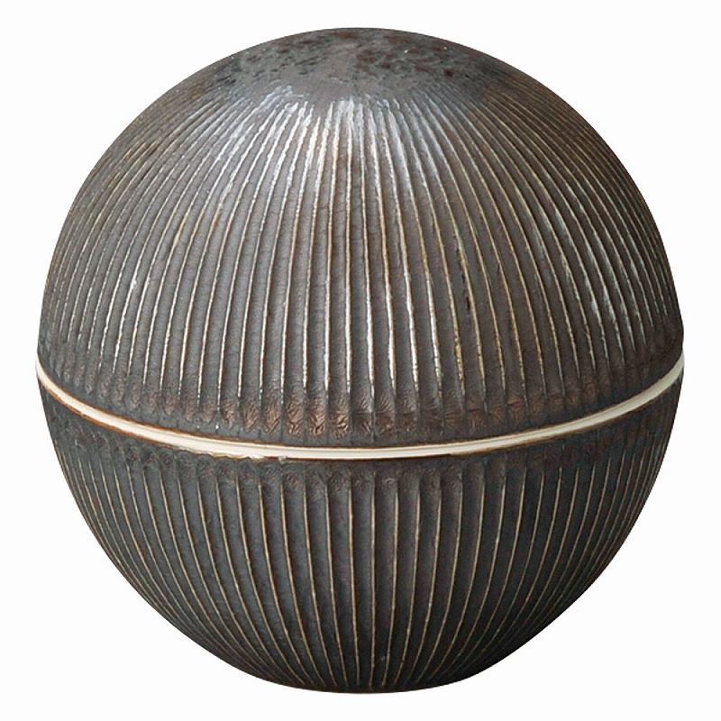 陶里 第31集 金結晶 しのぎ彫丸型蓋物 87304-461