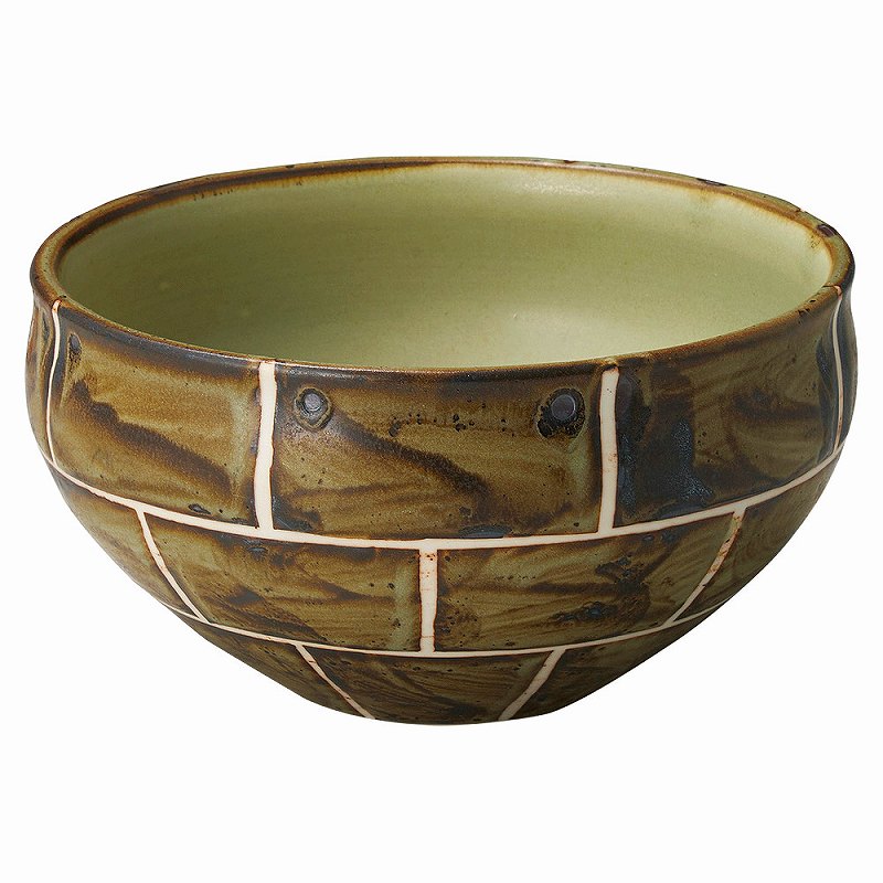 陶里 第31集 クラフトレンガ なごみ碗大 茶 88666-651