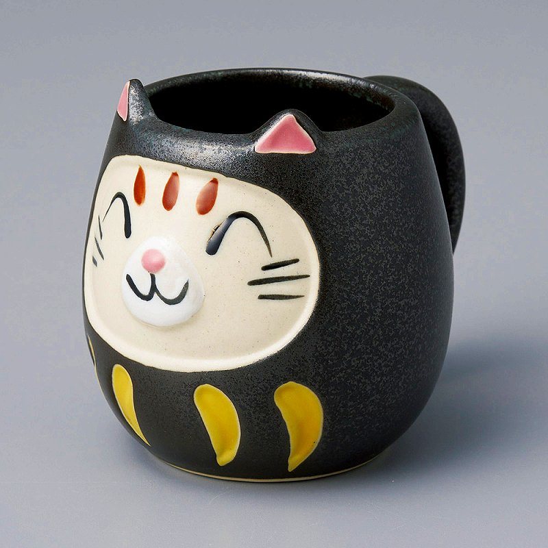 陶里 第31集 猫だるま 黒マグ 95803-611