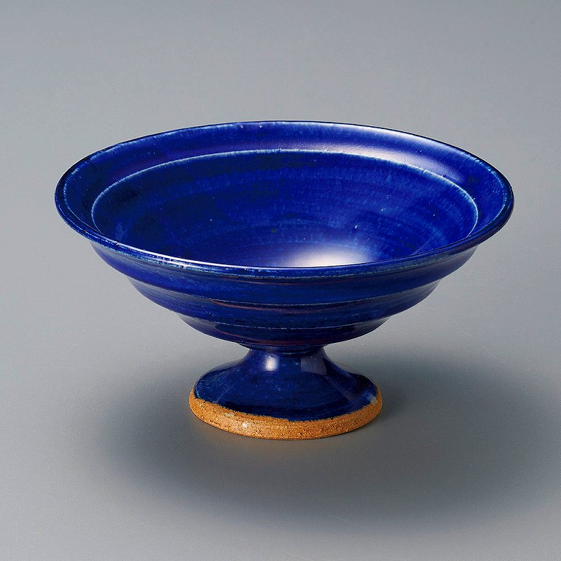 陶里 第31集 ルリ刷毛目高台鉢 11014-141