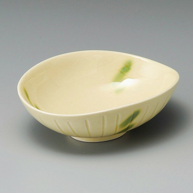 陶里 第31集 黄釉織部流したわみ鉢（中） 11436-311