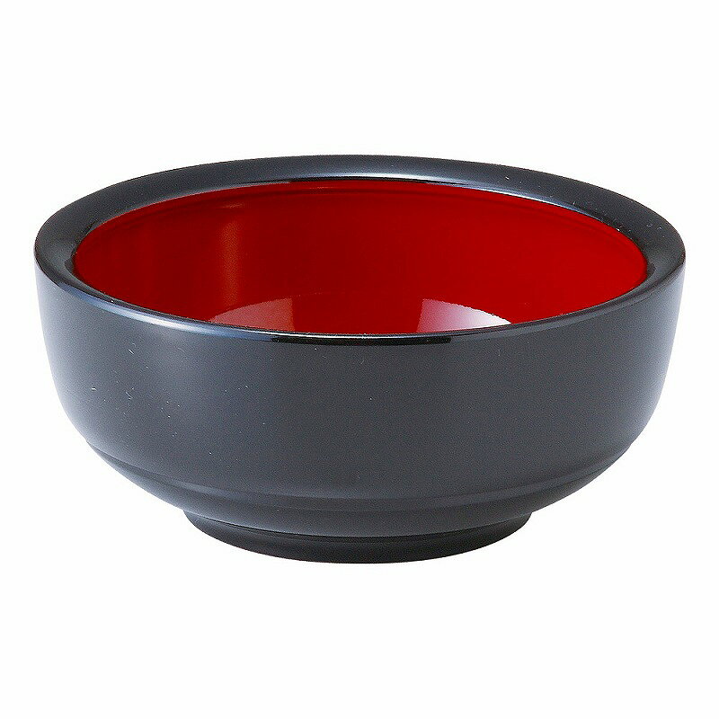 西施餐具 - 陶里 第31集 ［A］五平鉢 黒内朱天黒4.5寸 A7407-561