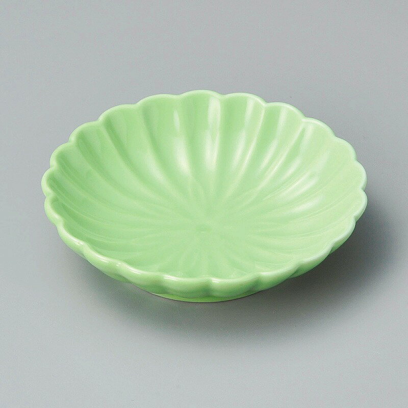 陶里 第31集 グリーン菊型皿 17430-021