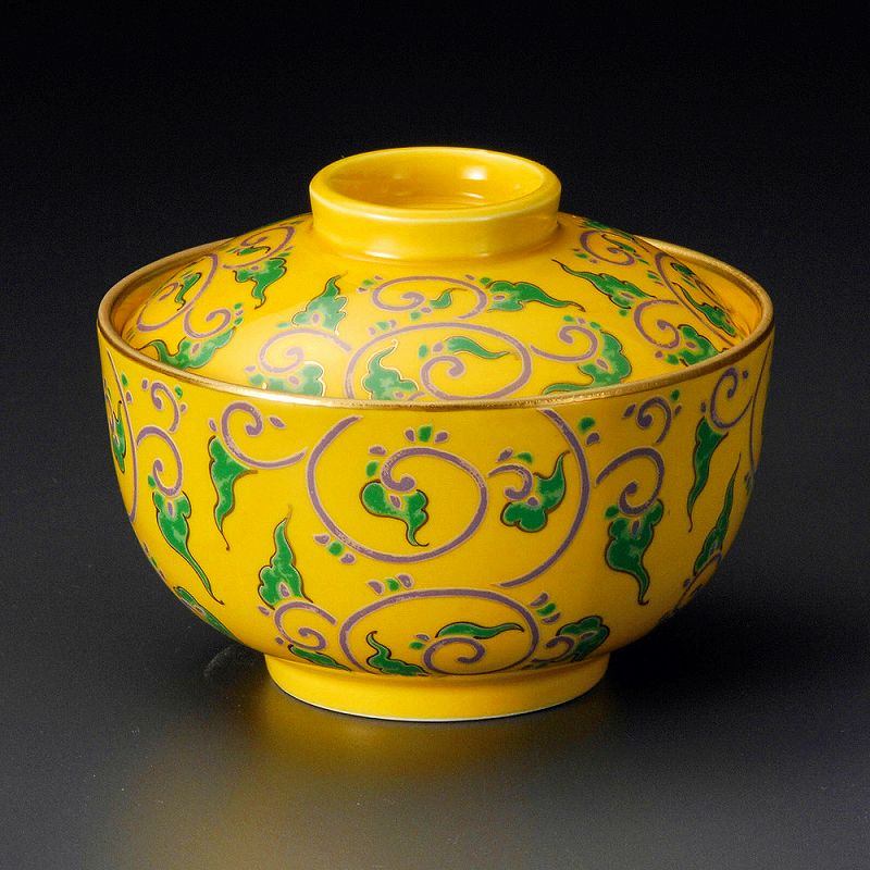 Rakuten - 陶里 第31集 黄釉色絵唐草煮物碗 18203-011