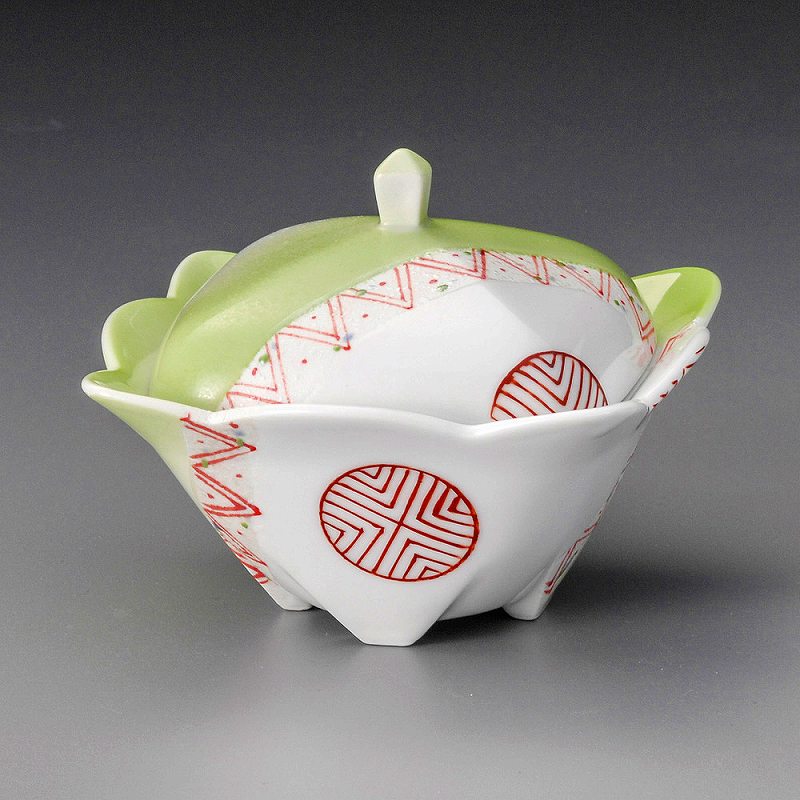 陶里 第31集 ヒワ吹 朱紋角 煮物碗 18601-181