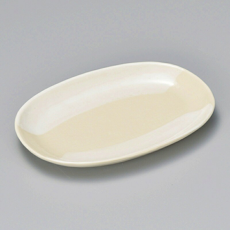 Japanese Tableware - 陶里 第31集 白ハケメ5.0小判皿 24609-151