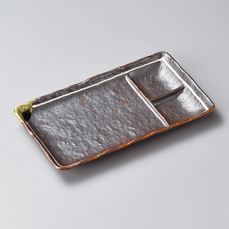 陶里 第31集 鉄釉一珍ライン串皿 28008-191