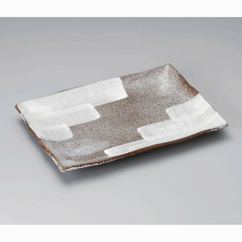 陶里 第31集 グレー刷毛目長角皿9号 29304-711