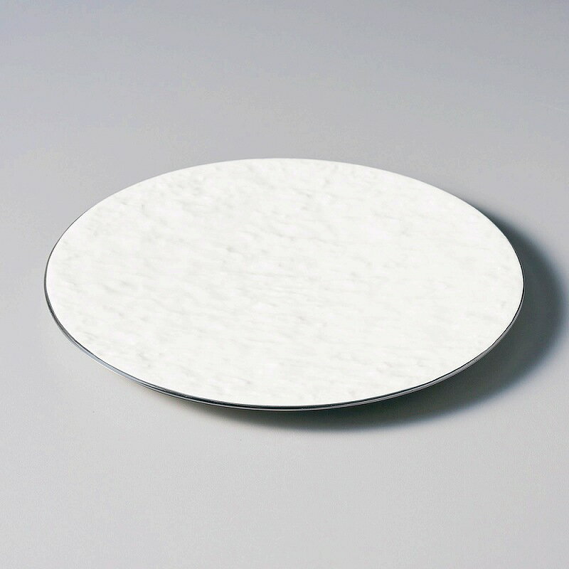 陶里 第31集 銀線フラット（白）岩肌22cm丸皿 30307-101