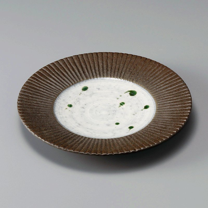 陶里 第31集 炭化土織部とばし7.5皿 31126-471