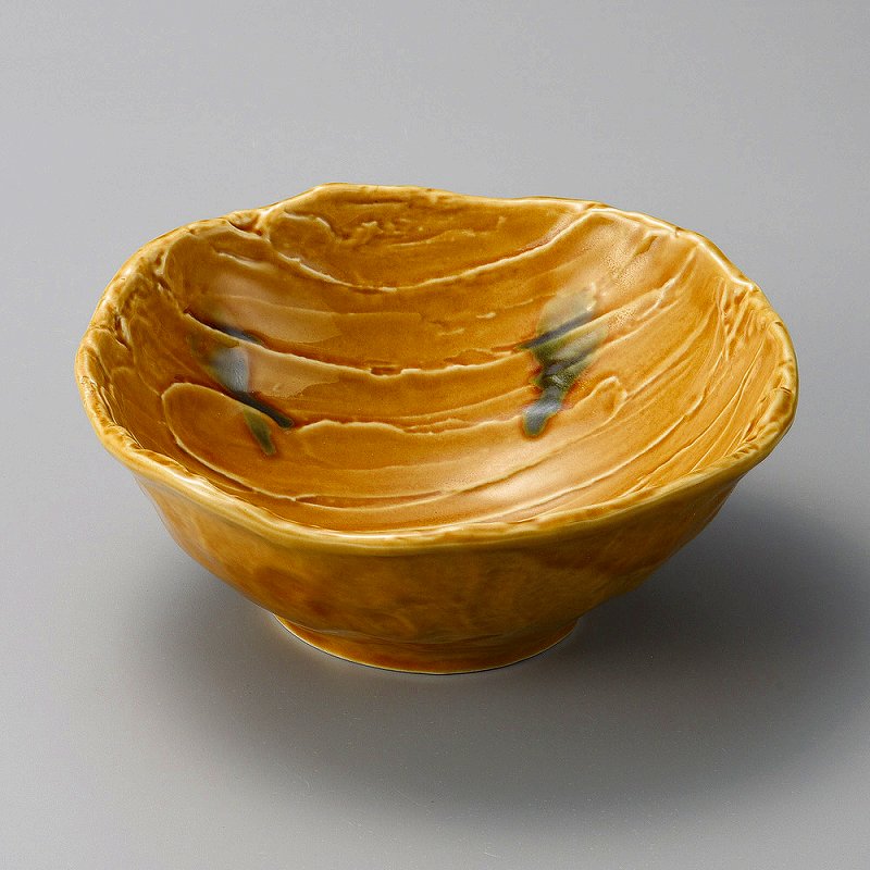 陶里 第31集 黄瀬戸荒そぎ24cm盛鉢 44812-121