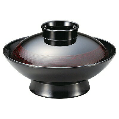 TA 耐熱5.5寸御殿型羽反煮物椀 溜刷毛目塗分け内黒 段無 1000663 和美作日 Volol.3