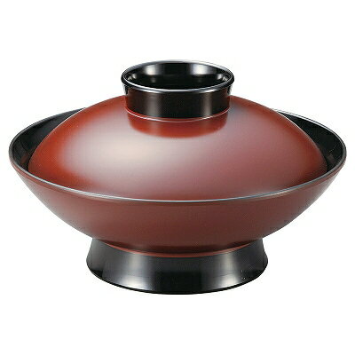 TA 耐熱5.5寸御殿型羽反煮物椀 銀朱つば黒内黒 段無 1000667 和美作日 Volol.3